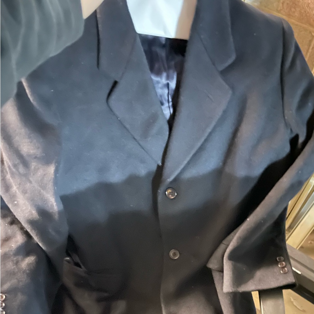 vintage CASHMERE topcoat ENGLAND made charcoal/black OVERCOAT jacket